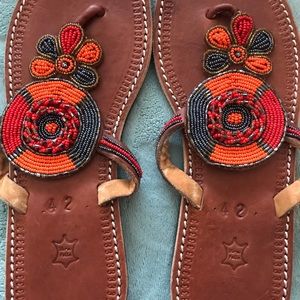 Hand crafted leather sandals from Kenya